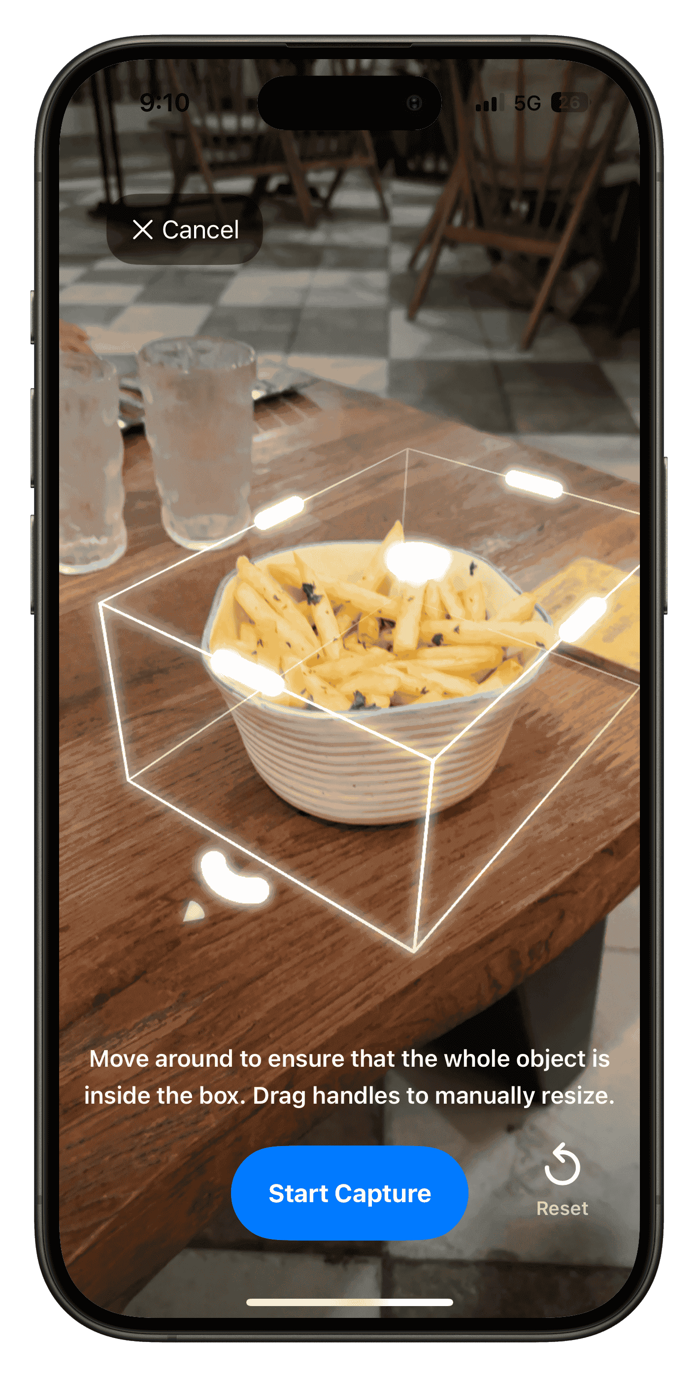 3D object capture of restaurant dish