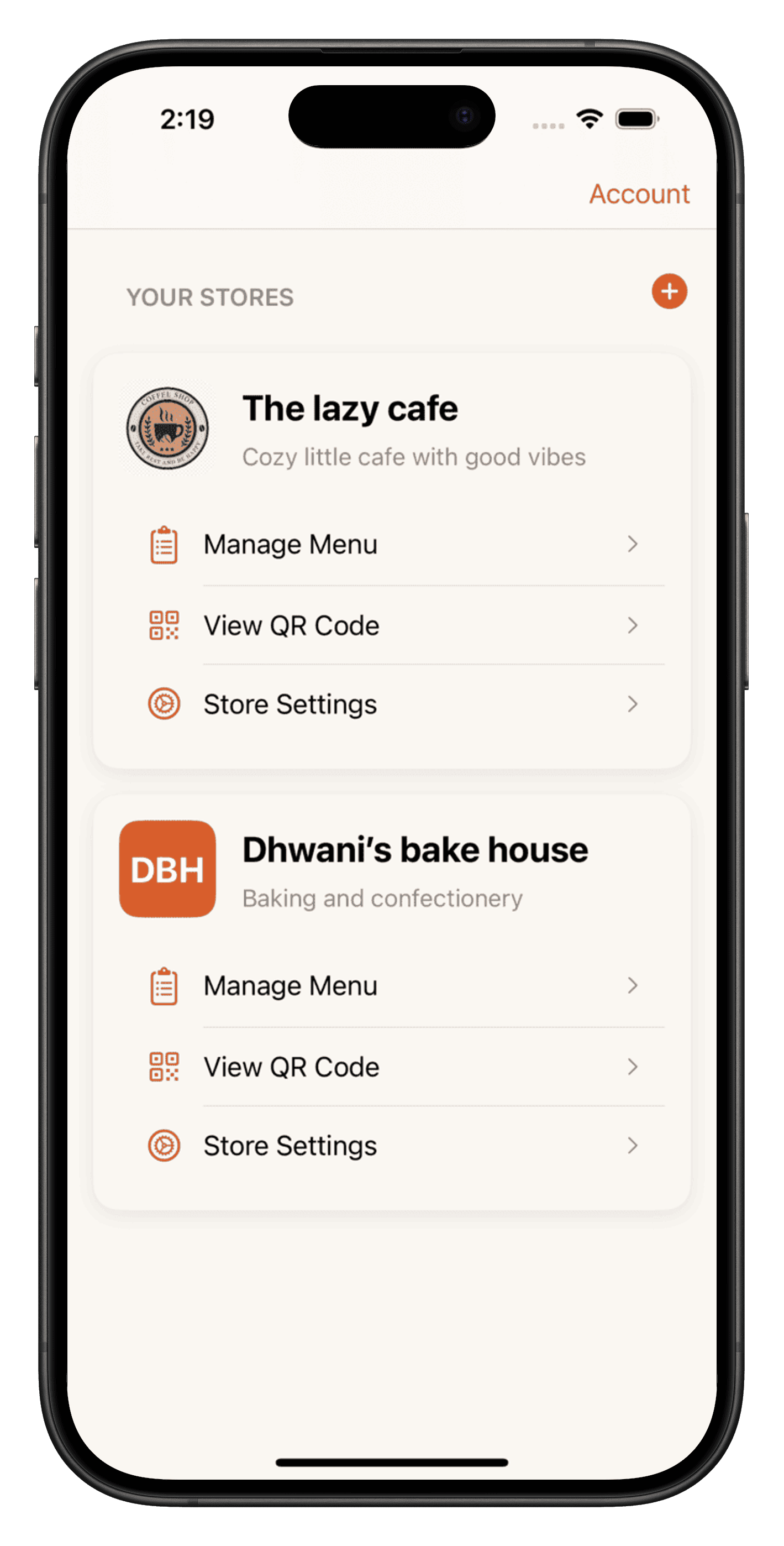 Multi-store management dashboard